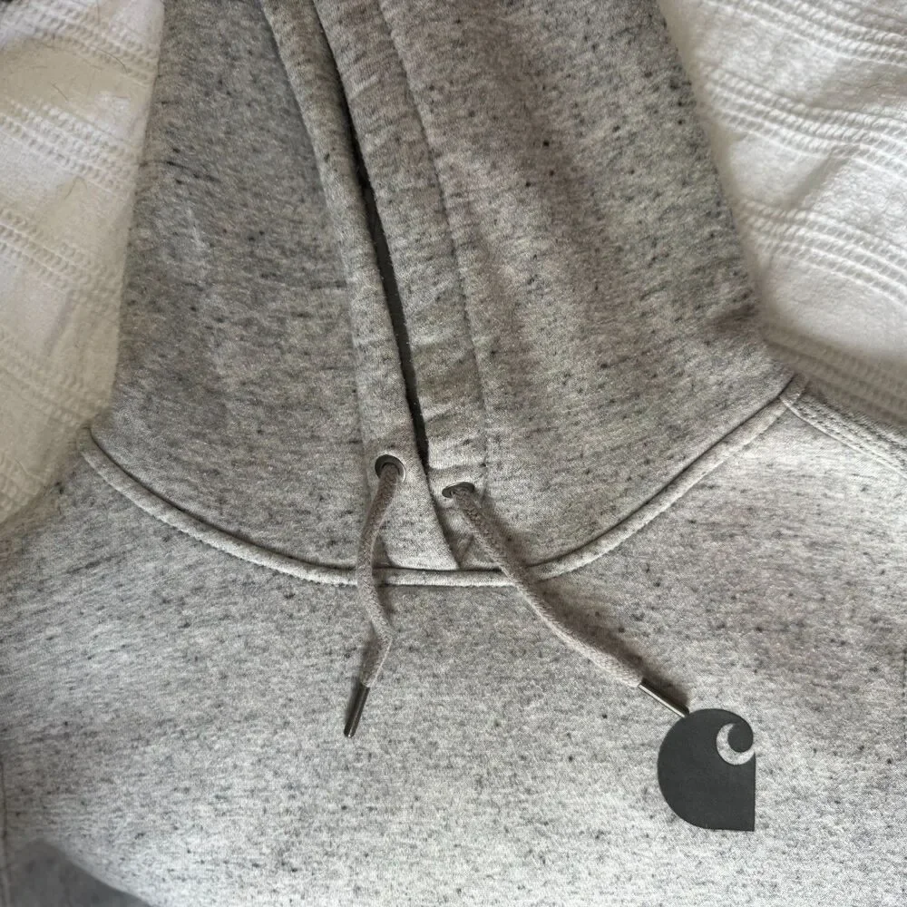 Carhartt Women’s ICONIC CLARKSBURG LOGO SWEATSHIRT Sz M Asphalt Heather